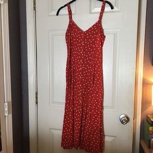 Forever 21 Calf Length Polka Dot Dress